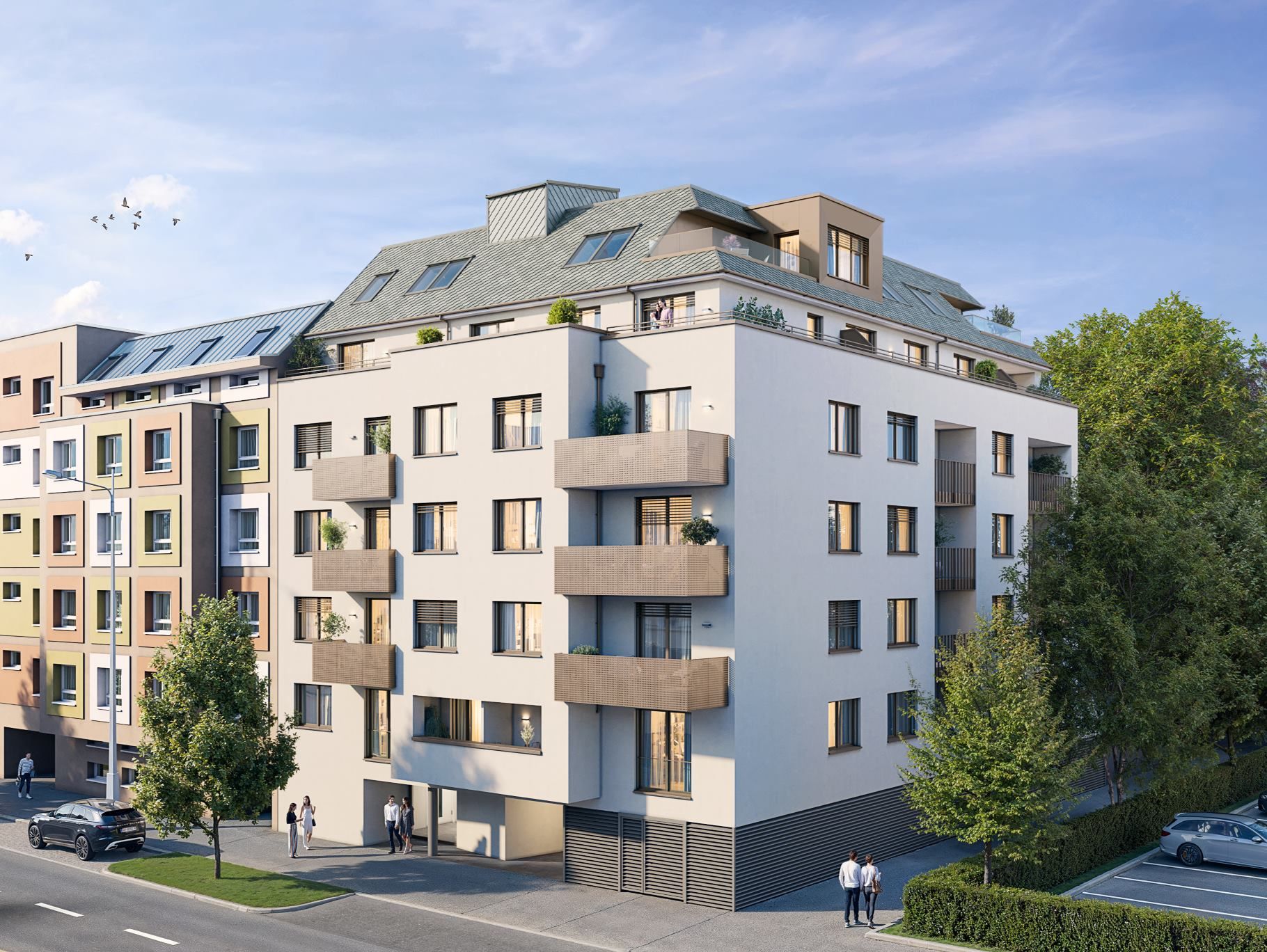 Neubauprojekte LIVE21 in 1210 Wien Floridsdorf nahe Donauinsel und Marchfeldkanal wohnen - Außenansicht