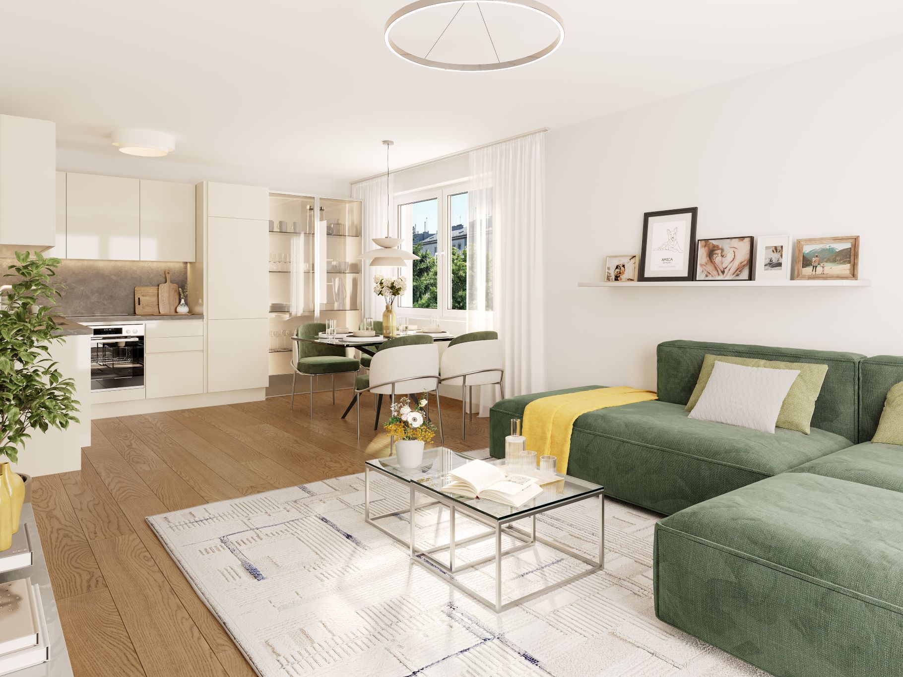 Neubauprojekte LIVE21 in 1210 Wien Floridsdorf nahe Donauinsel und Marchfeldkanal wohnen - Wohnzimmer