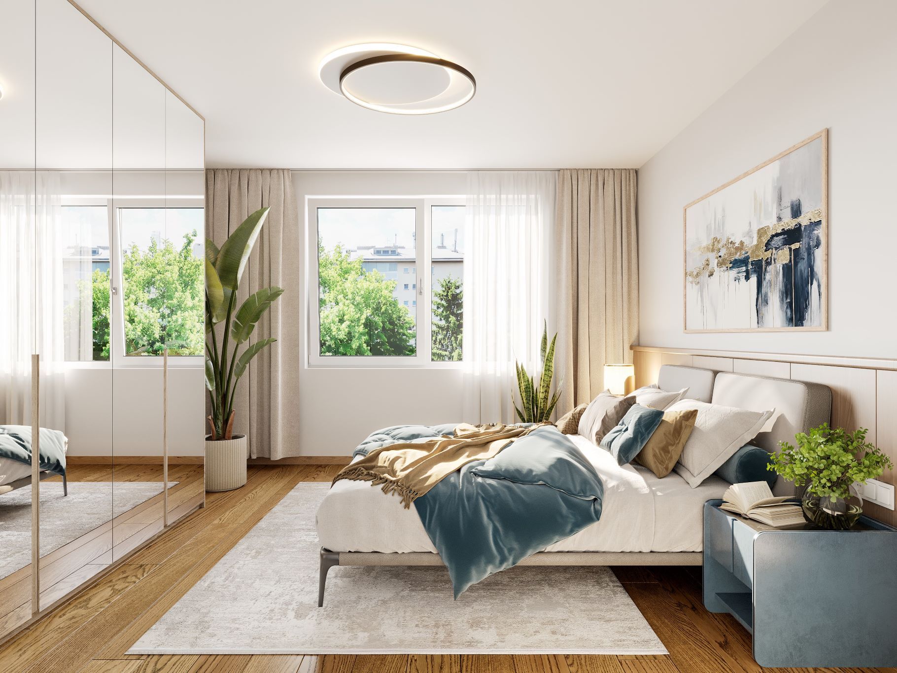 Neubauprojekte LIVE21 in 1210 Wien Floridsdorf nahe Donauinsel und Marchfeldkanal wohnen - Schlafzimmer