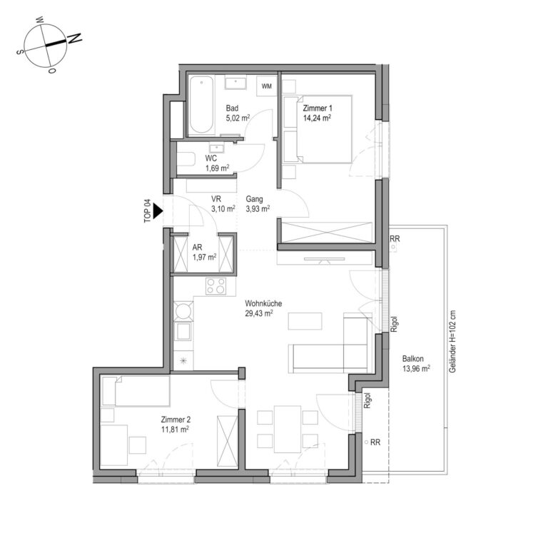 AmRain_Grundriss_Stiege01_Top4