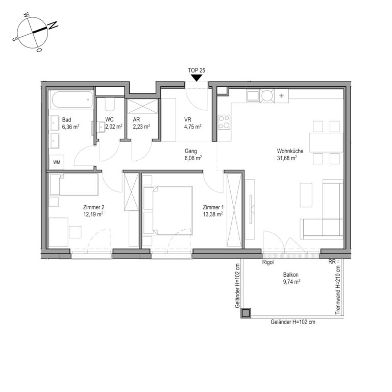 AmRain_Grundriss_Stiege08_Top_25